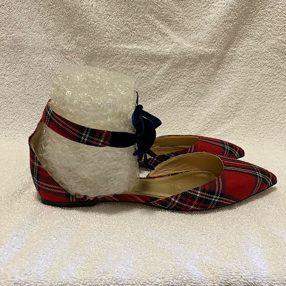 J. Crew D’orsay flats with velvet ankle tie in tartan - Picture 2 of 15